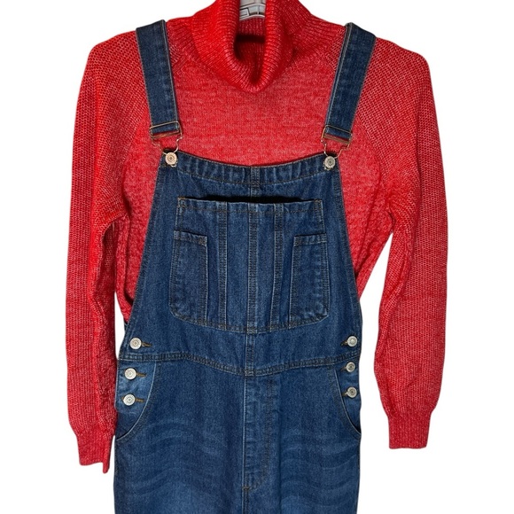 Women's Blue Denim Jeans/Overalls Sz M - Picture 2 of 5